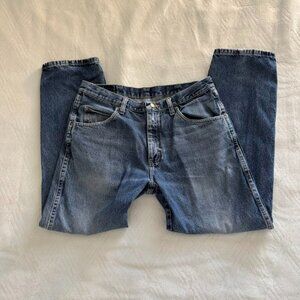 Wrangler Jeans Mens 34 X 29 Blue Denim Regular Fit Straight Leg